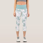 Blaue Blume Capri Leggings (Vorderseite)