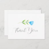 Blaue Blume Dankeskarte (Vorne/Hinten)