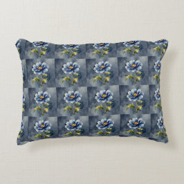 Blaue Blume Dekokissen