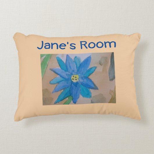 Blaue Blume Dekokissen (Vorderseite)