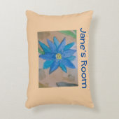 Blaue Blume Dekokissen (Vorderseite(Vertikal))