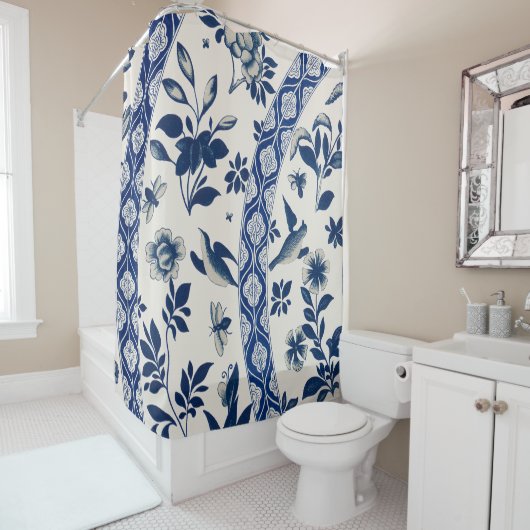 Blaue Blume Duschvorhang (Beispiel)