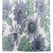 Blaue Blume Duschvorhang (Vorderseite)