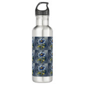 Blaue Blume Edelstahlflasche (Vorderseite)