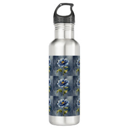 Blaue Blume Edelstahlflasche