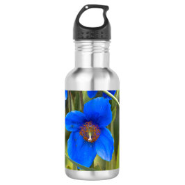 Blaue Blume Edelstahlflasche
