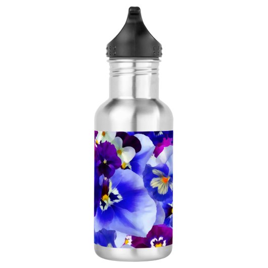 Blaue Blume Edelstahlflasche (Rechts)