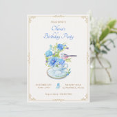 Blaue Blume Einladung (Stehend Vorderseite)