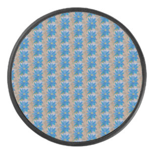 Blaue Blume Eishockey Puck