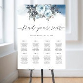 Blaue Blume Elegante Hochzeitsstiftung Zeichen Poster