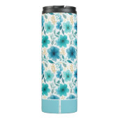 Blaue Blume Eleganter Individuelle Name Thermosbecher (Rückseite)