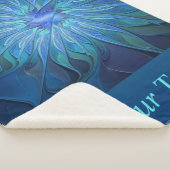 Blaue Blume Fantasy Pattern, Text Abstrakt Fraktal Sherpadecke (3/4)