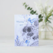 Blaue Blume Feiertagspostkarte (Stehend Vorderseite)