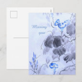 Blaue Blume Feiertagspostkarte (Vorne/Hinten)