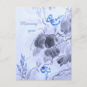 Blaue Blume Feiertagspostkarte
