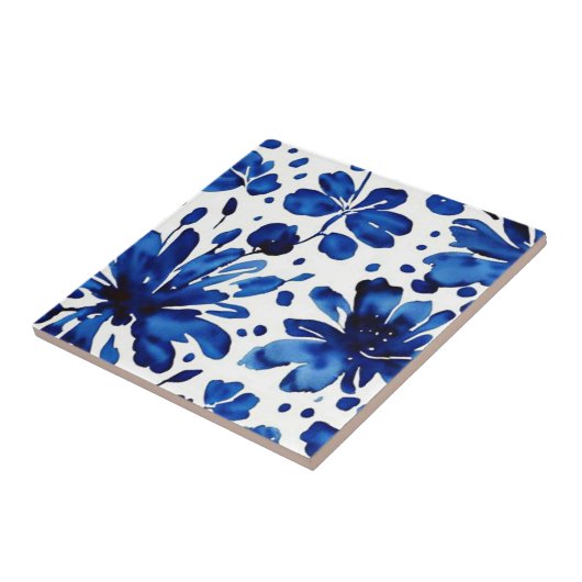 Blaue Blume Fliese (Seite)