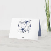 Blaue Blume, Florale Kunst, Wasserfarben-Rose, Per Karte (Rückseite)