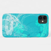 Blaue Blume/Fraktal Case-Mate iPhone Hülle (Rückseite (Horizontal))