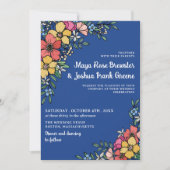 Blaue Blume Frühjahrssommer Hochzeit Einladung (Vorderseite)