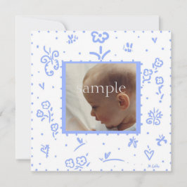 Blaue Blume Geburtsankündigung Ankündigung