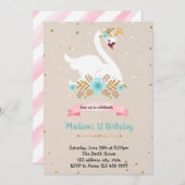 Blaue Blume Geburtstag Einladung (Vorne/Hinten)