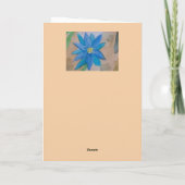 Blaue Blume Geburtstag Karte (Rückseite)