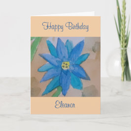 Blaue Blume Geburtstag Karte