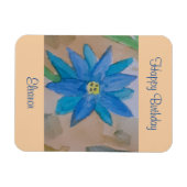 Blaue Blume Geburtstag Magnet (Horizontal)