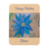 Blaue Blume Geburtstag Magnet (Vertikal)