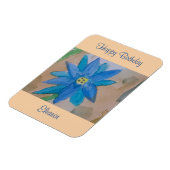 Blaue Blume Geburtstag Magnet (Linke Seite)