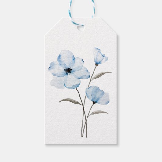 Blaue Blume Geschenkanhänger (Vorderseite)