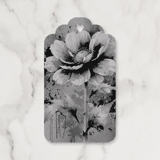 Blaue Blume Geschenkanhänger (Rückseite)