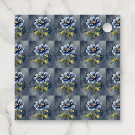 Blaue Blume Geschenkanhänger (Rückseite)