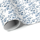 Blaue Blume Geschenkpapier (Rolleneckpunkt)