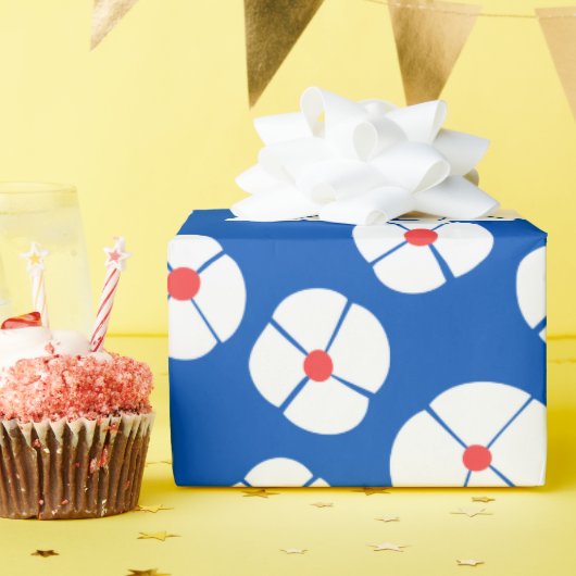 Blaue Blume Geschenkpapier (Geburtstagsparty)
