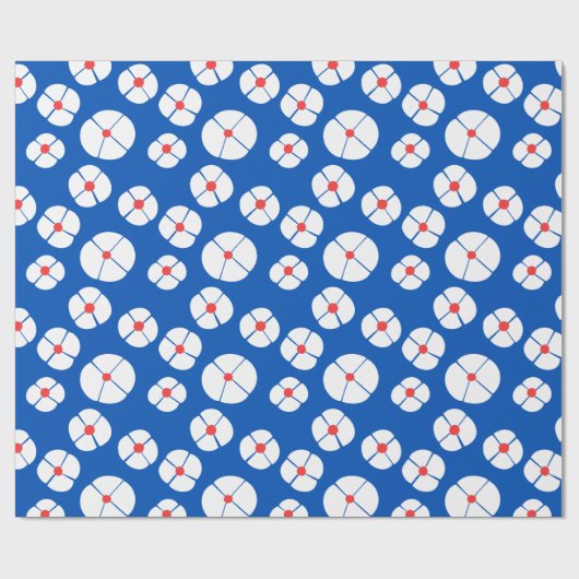 Blaue Blume Geschenkpapier (Flach)