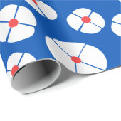 Blaue Blume Geschenkpapier (Rolleneckpunkt)