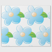 Blaue Blume Geschenkpapier (Flach)