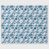 Blaue Blume Geschenkpapier (Flach)