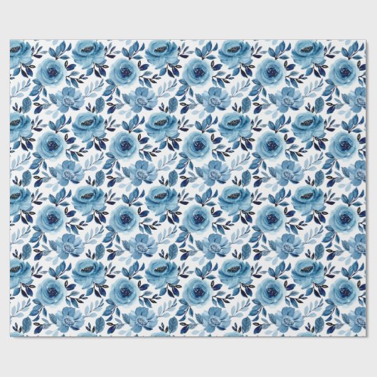 Blaue Blume Geschenkpapier (Flach)