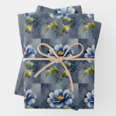 Blaue Blume Geschenkpapier Set (Beispiel)
