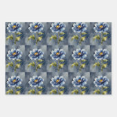 Blaue Blume Geschenkpapier Set (Vorderseite)