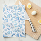 Blaue Blume Geschirrtuch (Viertel Falte)
