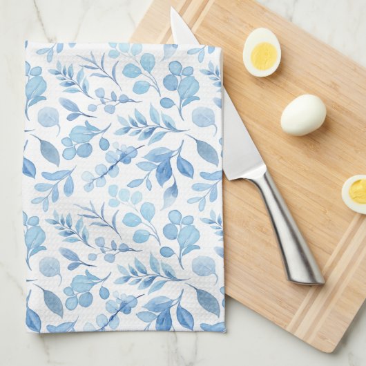 Blaue Blume Geschirrtuch (Viertel Falte)