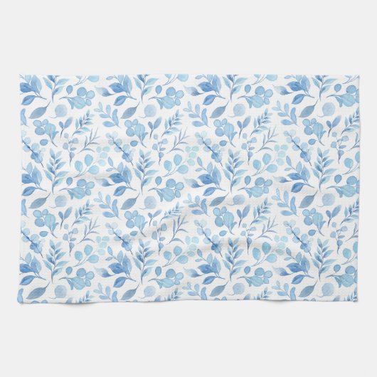 Blaue Blume Geschirrtuch (Horizontal)