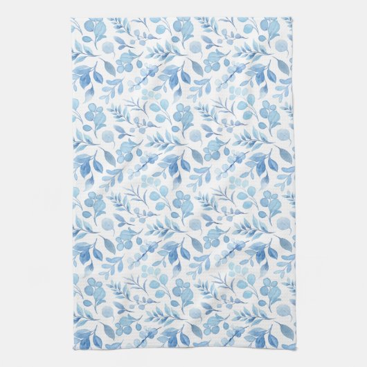 Blaue Blume Geschirrtuch (Vertikal)