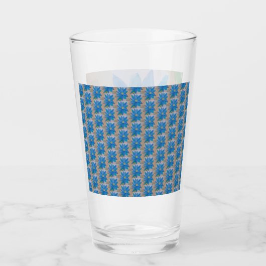 Blaue Blume Glas (Vorderseite)