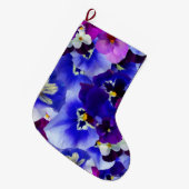Blaue Blume Großer Weihnachtsstrumpf (Vorderansicht (hängend))