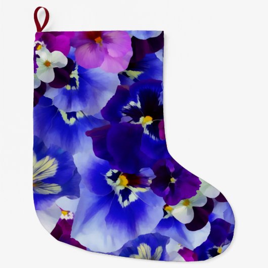 Blaue Blume Großer Weihnachtsstrumpf (Vorderseite)