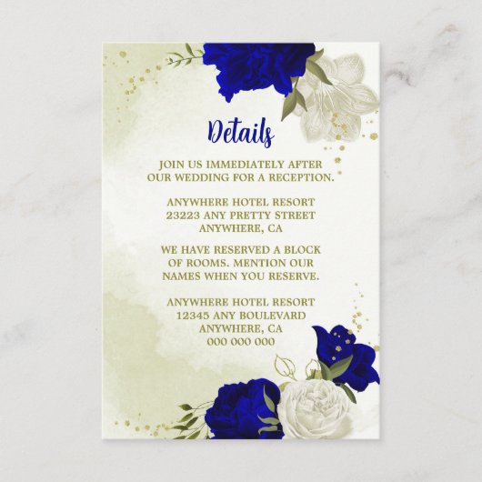 Blaue Blume, grüne Blätter Begleitkarte (Vorderseite)